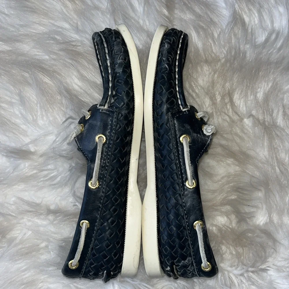 Sperry Top-Sider Blue White‎ Leather Comfort Boat Shoes Women's Size 6.5M - Picture 9 of 14